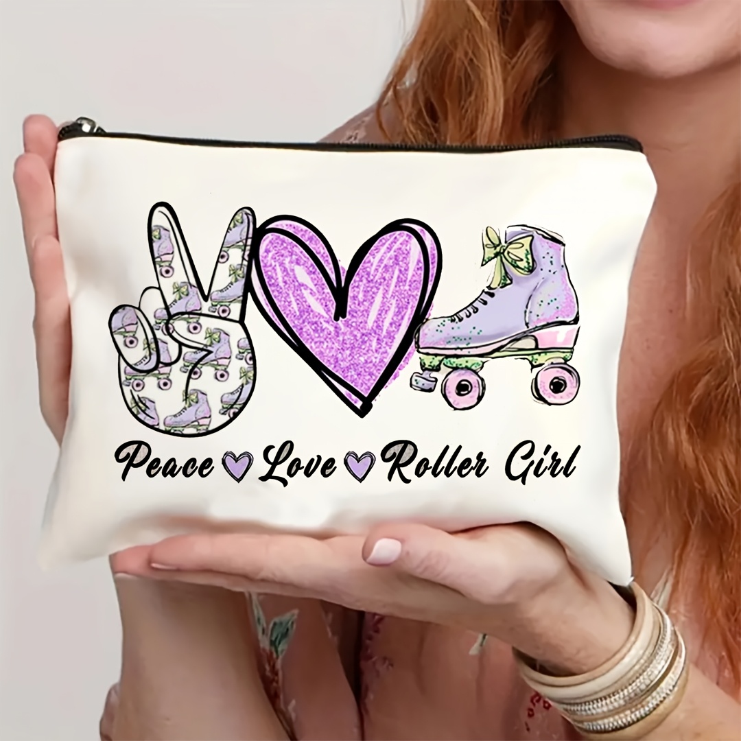 Travel Accessories Toiletries - 1Pc Peace, Love & Roller Skating