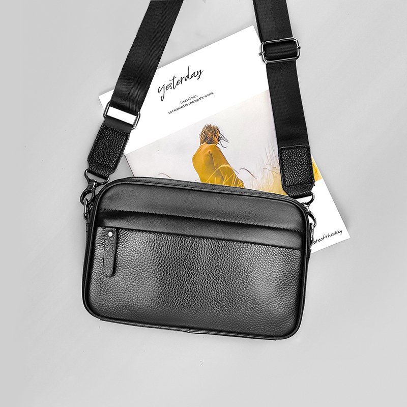 Travel Accessories Tech - Men's Genuine Leather Shoulder Bag Top