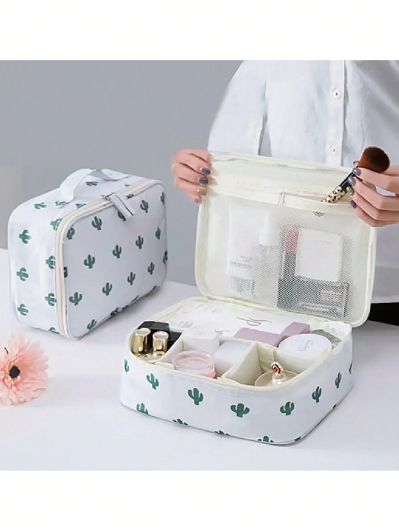 Travel Accessories Toiletries - 1 Pcs Cactus Print Waterproof Cosmetic