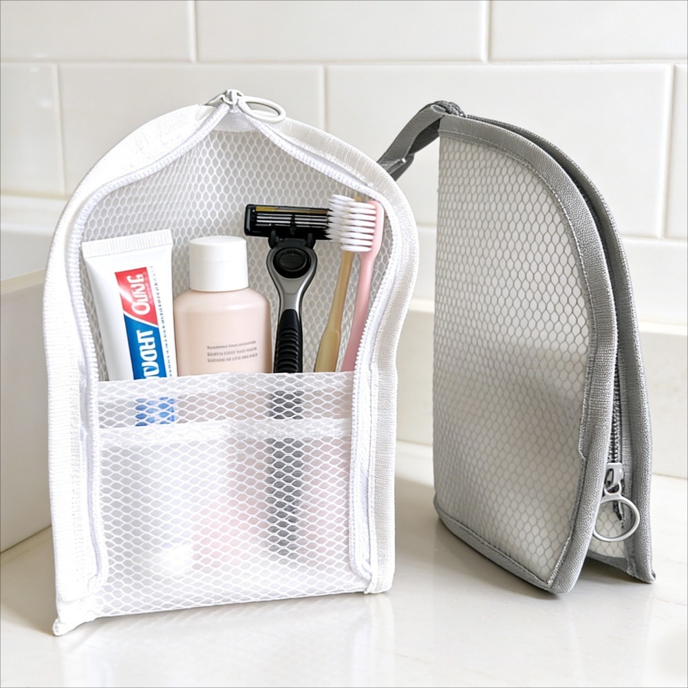 Travel Accessories Toiletries - Mesh Toiletry Bag Breathable Quick Dry