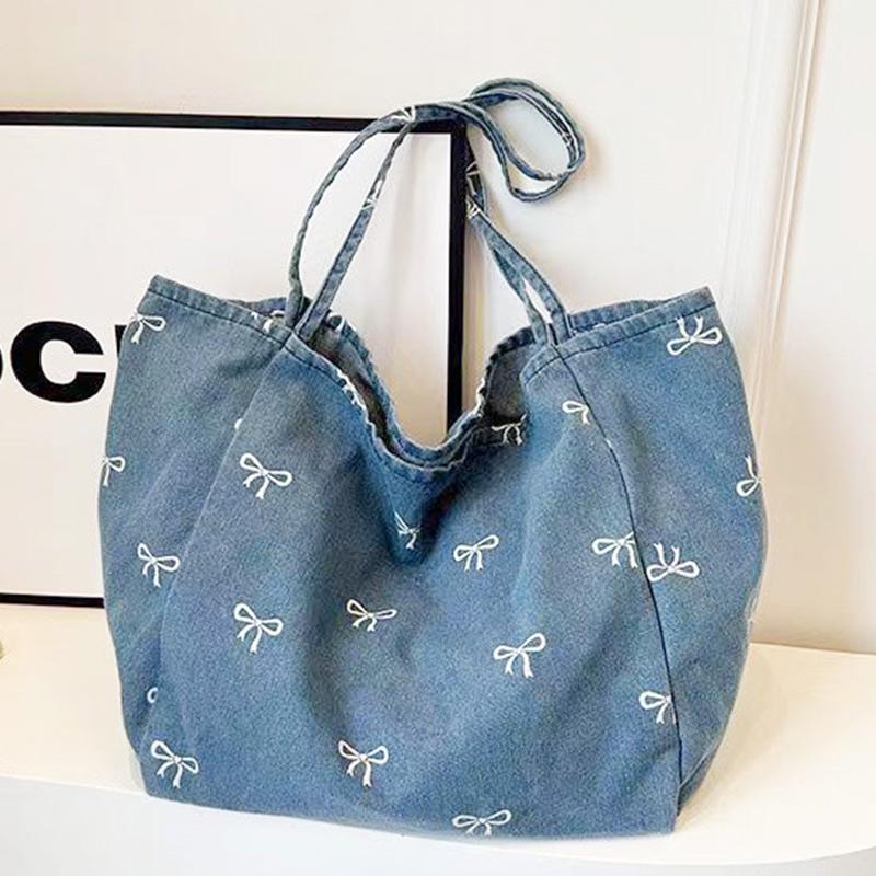 Ladies Bow Decor Denim Canvas  - Travel Accessories Tech 评论和价格