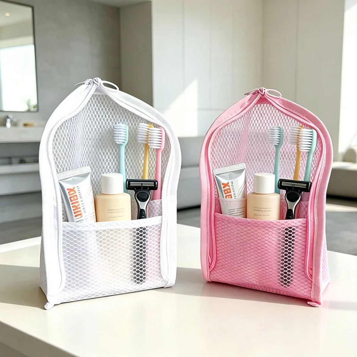 Standing Mesh Toiletry Bag for - Travel Accessories Toiletries 评论和价格