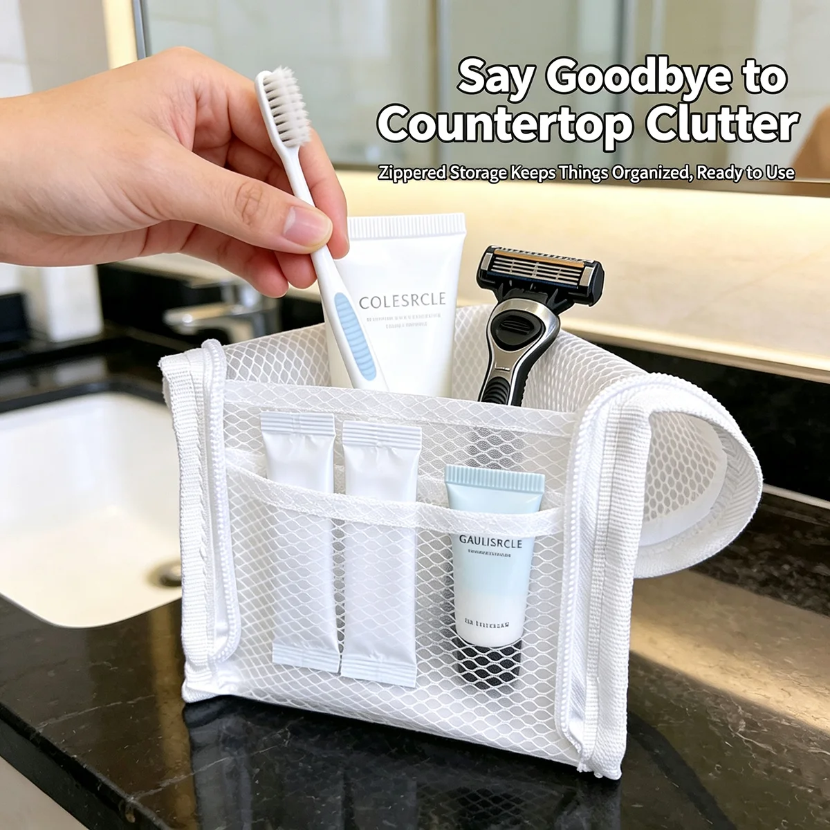 Standing Mesh Toiletry Bag for - Travel Accessories Toiletries 评论和价格