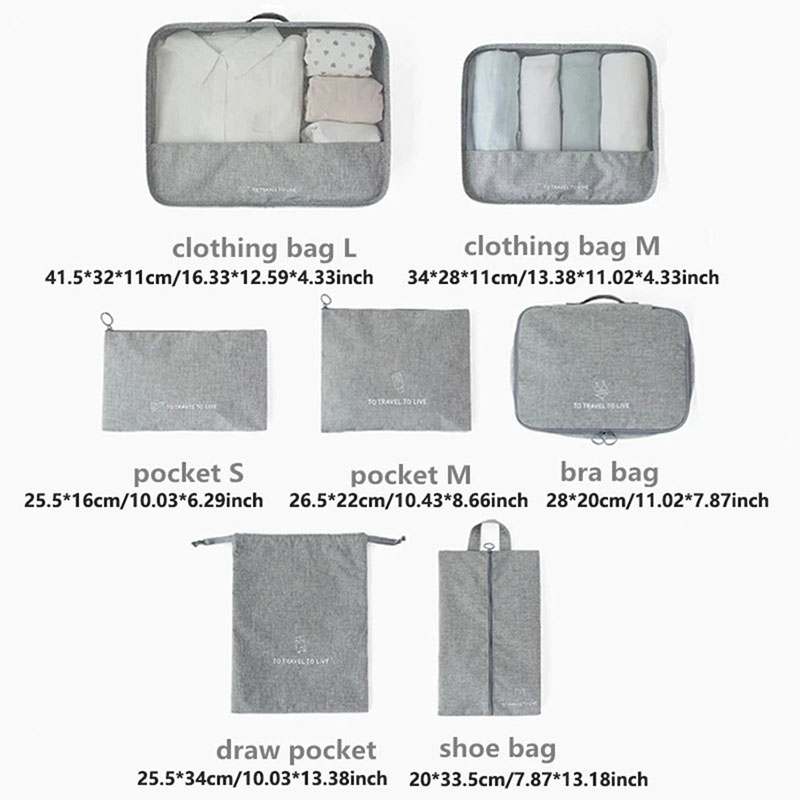 7 Piece Travel Packing Cubes S - Travel Accessories Kit For Men 评论和价格