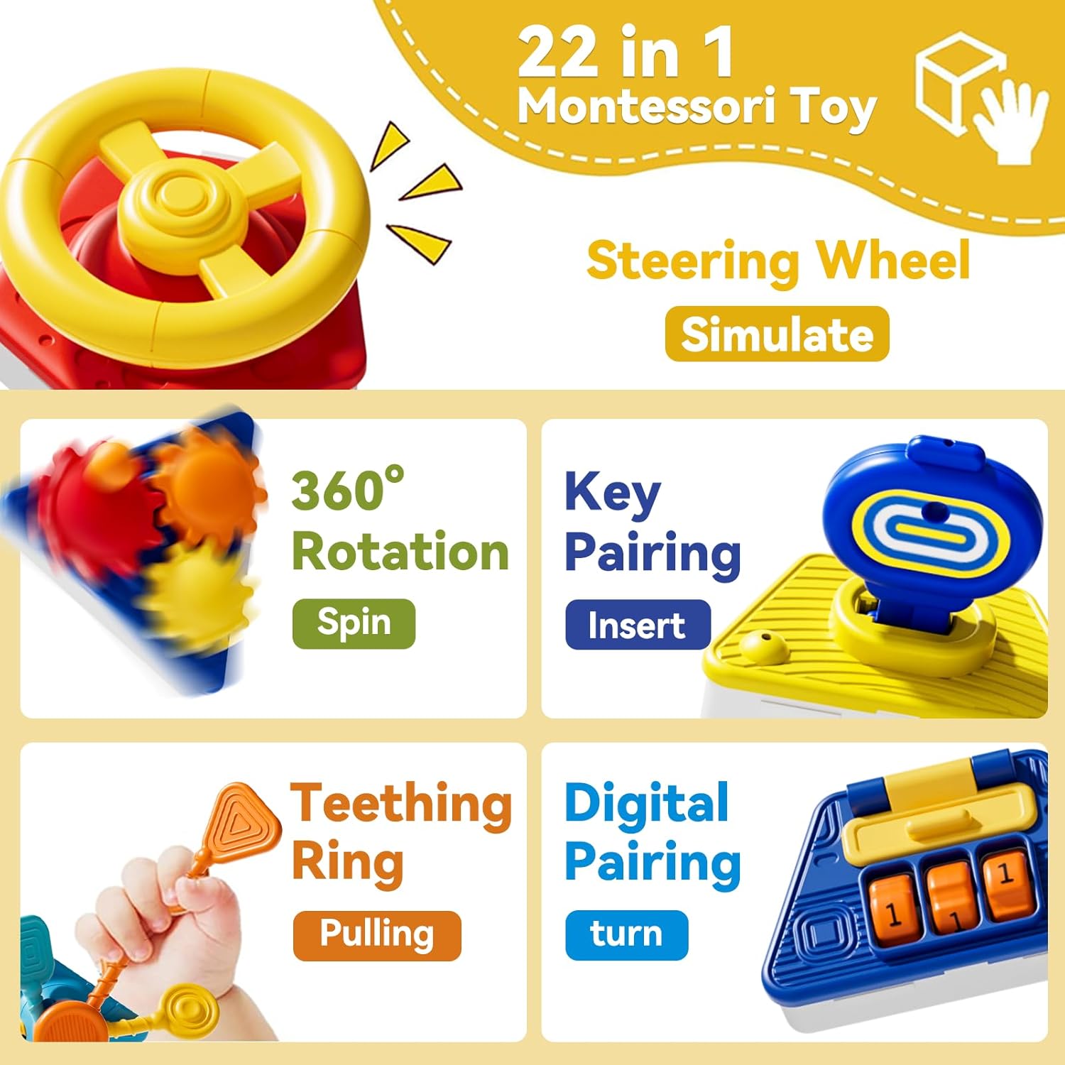 Baby Busy Board Activity Cube  - Travel Accessories For Toddlers 评论和价格