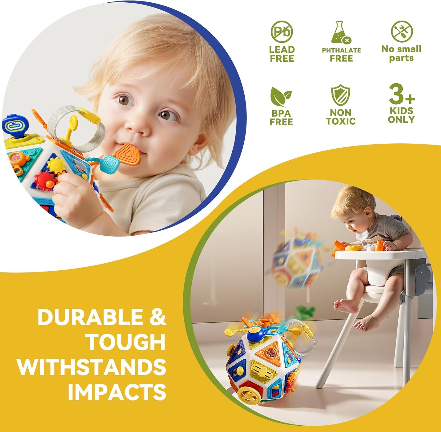 Baby Busy Board Activity Cube  - Travel Accessories For Toddlers 评论和价格
