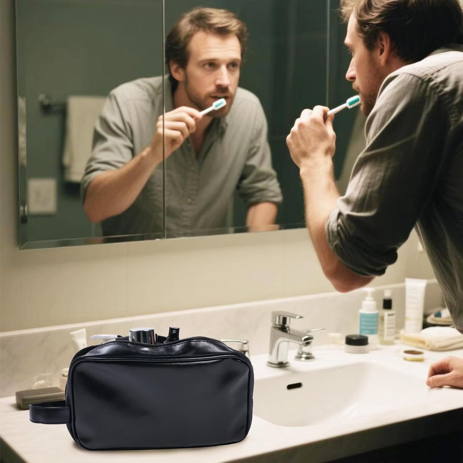 Men Large Travel Dopp Kit Toil - Travel Accessories Kit For Men 评论和价格