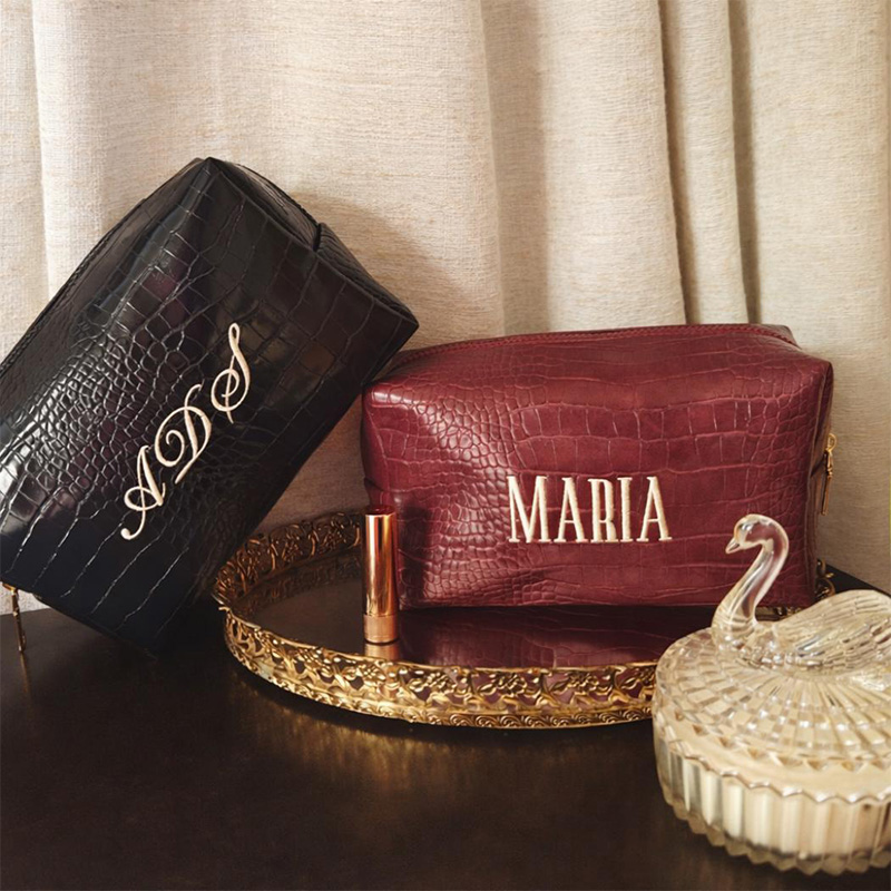 Embroidered Croc Makeup Bag Pe - Travel Accessories Ideas 评论和价格