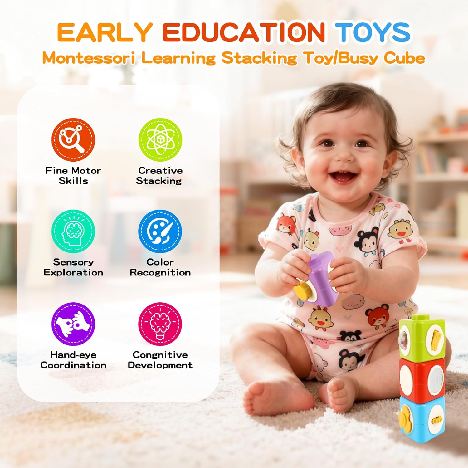 Montessori Activity Cube Busy  - Travel Accessories For Toddlers 评论和价格