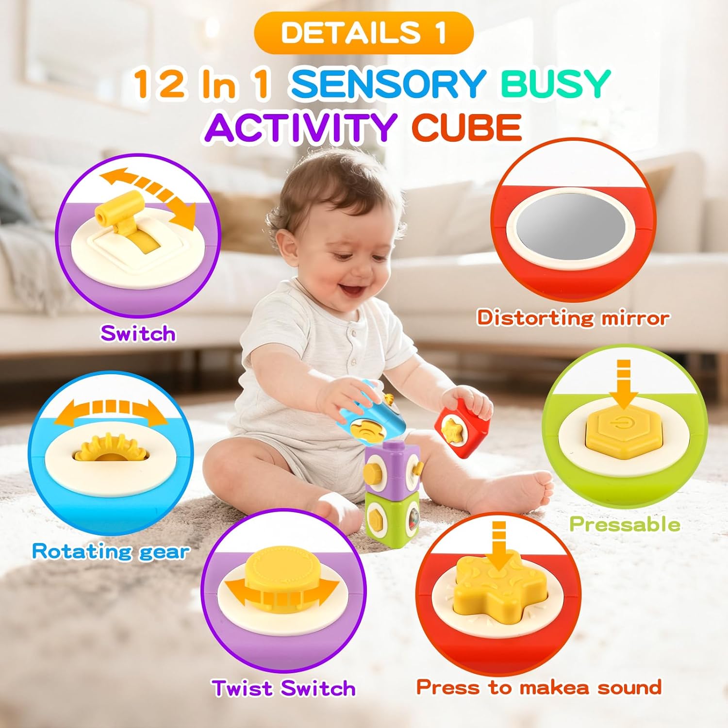 Montessori Activity Cube Busy  - Travel Accessories For Toddlers 评论和价格