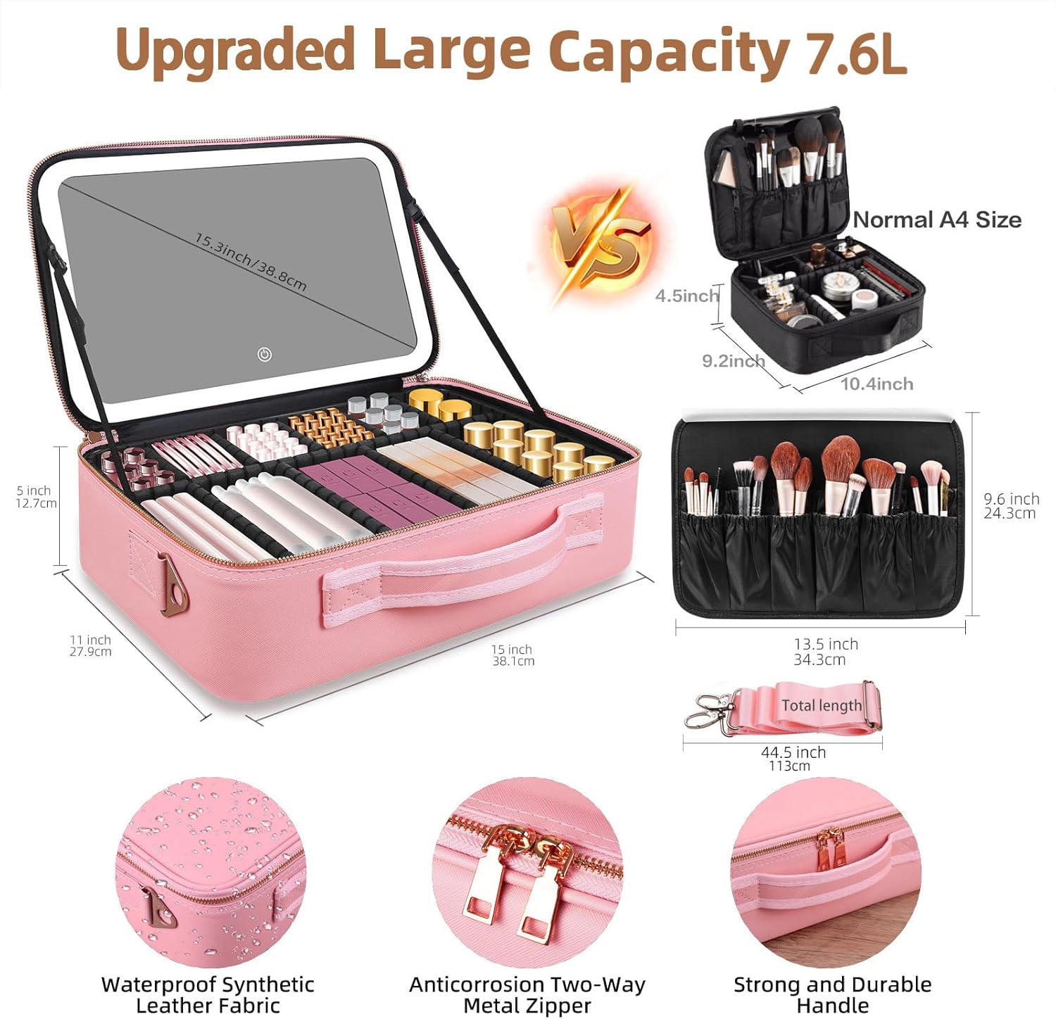 Large Capacity Makeup Bag 15'' - Travel Accessories Toiletries 评论和价格
